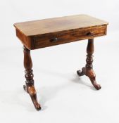 A 19th century mahogany side table, W.2ft 8.5in. A 19th century mahogany side table, with single