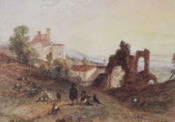 William Brockedon (1787-1854)pair of watercolours,Bolsena and Arezzo,Ex. H.D. Hargraves Collection,9
