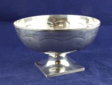 A George V silver presentation bowl with inscription relating to the Royal Sussex Regiment. with