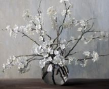 Elizabeth Rouviers (20th century French)oil on canvas,`Cherry blossom`,signed,21 x 25.5in.
