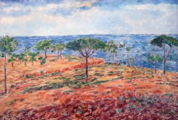 Charles Edward Gribbon (1888-1939)oil on canvas,Mediterranean coastal scene,signed, John Magee label