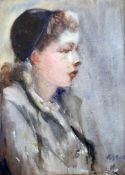 Reginald Grenville Eves (1871-1941)watercolour,Portrait of a lady,signed,14.5 x 10.75in.