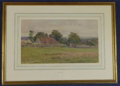 Robert Thorne Waite (1832-1935)watercolour,The Downs above Brighton,10 x 17.5in.