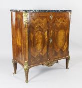 Jean Francois-Hache. A French transitional style marble top side cabinet, c.1770, with veined marble