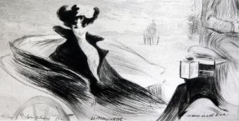 Edgar Chahine (1874-1947)etching,`La Promenade - La Revue de l`art`, (T57),signed in the plate,4.5 x