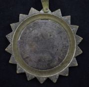 A George III bronze mounted silver No.5 Loyal Lodge of Goodfellows medallion, inscribed to James