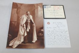 Royal Interest: King George V, two letters to his wife`s Lady in waiting, Lady Eva Dugdale, 1913 and