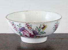 A Liverpool floral sugar bowl, late 18th century, 5in.