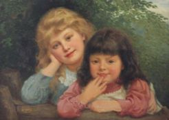 Samuel McCloy (1831-1904)oil on board,Portrait of two girls,signed,10.5 x 14.5in.