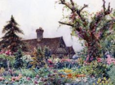 Ernest Arthur Rowe (1863-1922)watercolour,`A wild garden`,signed,6 x 8in.