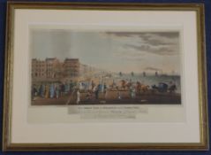 Brightycoloured aquatint,The Chain Pier at Brighton with characters, 1824, IOB 215,9 x 18.25in.