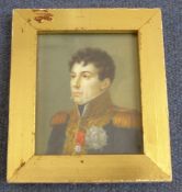 Susse Papetieroil on ivory,Miniature of a French nobleman,3.75 x 3in.