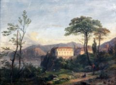 Paul Joseph Guislain Surmont de Volsbergh (1802-1850)oil on wooden panel,Near Sorrento,label verso,