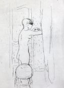 Pierre Bonnard (1867-1947)etching,Girl entering a shower,8.5 x 6in.