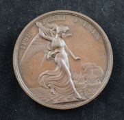Death of Nelson October 11th 1805. A bronze commemorative medallion by Webb, the front inscribed