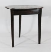 An 18th century circular elm cricket table, W.2ft 5in.
