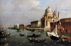 School of Francesco Guardi (1712-1793)oil on canvas,View of San Giorgio Maggiore,18 x 27in.