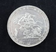 A George III silver crown, 1818, EF