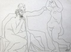 § Pablo Picasso (1881-1973)etching,Two sculptors before a statue, 1931, No.7 Vollard Suite,signed,