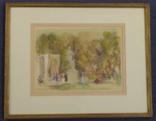 Alfred Hayward (1856-1939)watercolour,Gardens at le Touquet,signed in pencil, Wildenstein & Co label