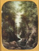 William Ward Gill (1823-1894)oil on card,Mountain stream,signed,8 x 6in.