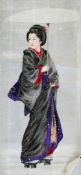 Japanese School c.1900seven gouache and watercolour on silk,Studies of Japanese people including