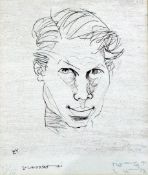 § Louis Le Brocquy (Irish, 1916-2012)lithograph,Study of self,signed in pencil, 47/75,6.5 x 5.5in.