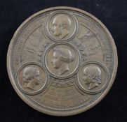 The Opening of The New Coal Exchange. A large copper medal by Benjamin Wyon, 1849, 89mm, 350