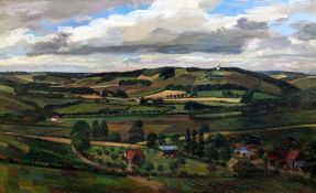 § Barnett Freedman (1901-1958)oil on canvas,`Fingest Valley`,signed and dated `33, Exhibited at