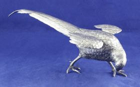 A 20th century French 950 standard silver free standing model of a pheasant, by Maison Eschwege,
