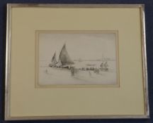 Edgar Chahine (1874-1947)dry point etching     ,Riva Delgi Schiavone, Venice, (T.371), 1923, on