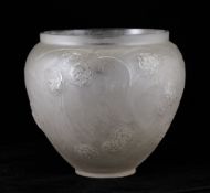 A Rene Lalique Nefliers frosted glass vase, of ovoid form, engraved mark R.Lalique, France, N.94.
