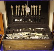 A part canteen of American sterling silver Queen Elizabeth I pattern cutlery, by Towle, comprising