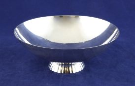 A stylish 1960`s Georg Jensen sterling silver bowl, designed by Sigvard Bernadotte, of plain