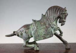 A 19th / 20th century bronze model of a horse, 15in.