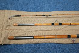 Three split cane fishing rods, includes two James Aspindale Dalesman rods, a Goldendale and the