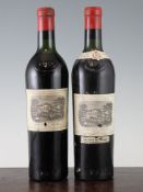 Two bottles of Chateau Lafite 1945, Premier Cru Classe, Pauillac; both very top shoulder, vintage-