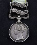 A Crimea medal with Inkermann and Alma clasps to Captain James Ker 19th Regiment