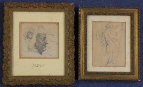 Rex Whistler (1905-1944)two pencil drawings,`Tiziaus... A paraphrase of M.Hartley`, 5 x 5.5in. and