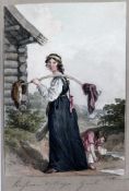 John Augustus Atkinson (1775-1831)watercolour,`Russian Village Girl`,inscribed in the mount,5.75 x