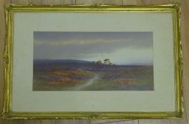Charles Edward Brittan (1870-1949)watercolour,Moorland scene,signed,7.75 x 15.75in. Starting