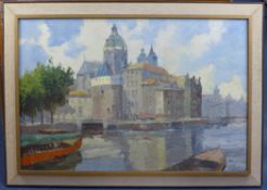 Louwenoil on canvas,Amsterdam,signed,24 x 36in. Starting Price: £160