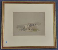 Haghe After David Robertscolour lithograph,Lateral view of the temple called the Typhonaum at