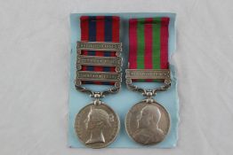 A Victorian Indian Army GSM and India Medal group to Sepoy Ghutam Shah, 3rd Sikhs comprising IGSM