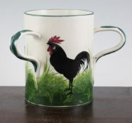 A Wemyss `chicken` three handled tyg, inscribed and printed `Wemyss` marks and Goode & Co retailer`s