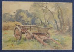 Harold Swanwick (1866-1929)seven watercolours,Hay cart in a field, signed, 10 x 14.75in. and six