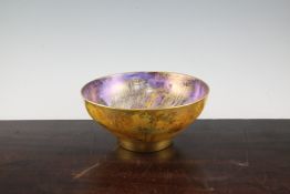 An unusual Aynsley lustre bowl, c.1925, the interior gilt decorated with named views of Edinburgh