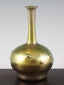 A Tiffany favrile iridescent glass bottle vase, c.1910, the bulbous body of `urchin` form,