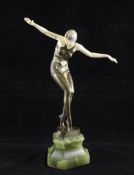 Ferdinand Preiss (1882-1943). An Art Deco gilt bronze and ivory figure of a dancer, `Cabaret