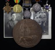 A South Africa/WW1 father and son group of medals comprising South Africa with 1879 clasp to Lce Sgt